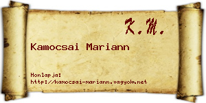 Kamocsai Mariann névjegykártya